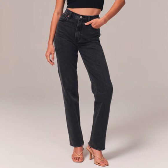 Abercrombie 90s Straight Ultra High Rise Jeans Size 25 extra short NWOT - Picture 1 of 5